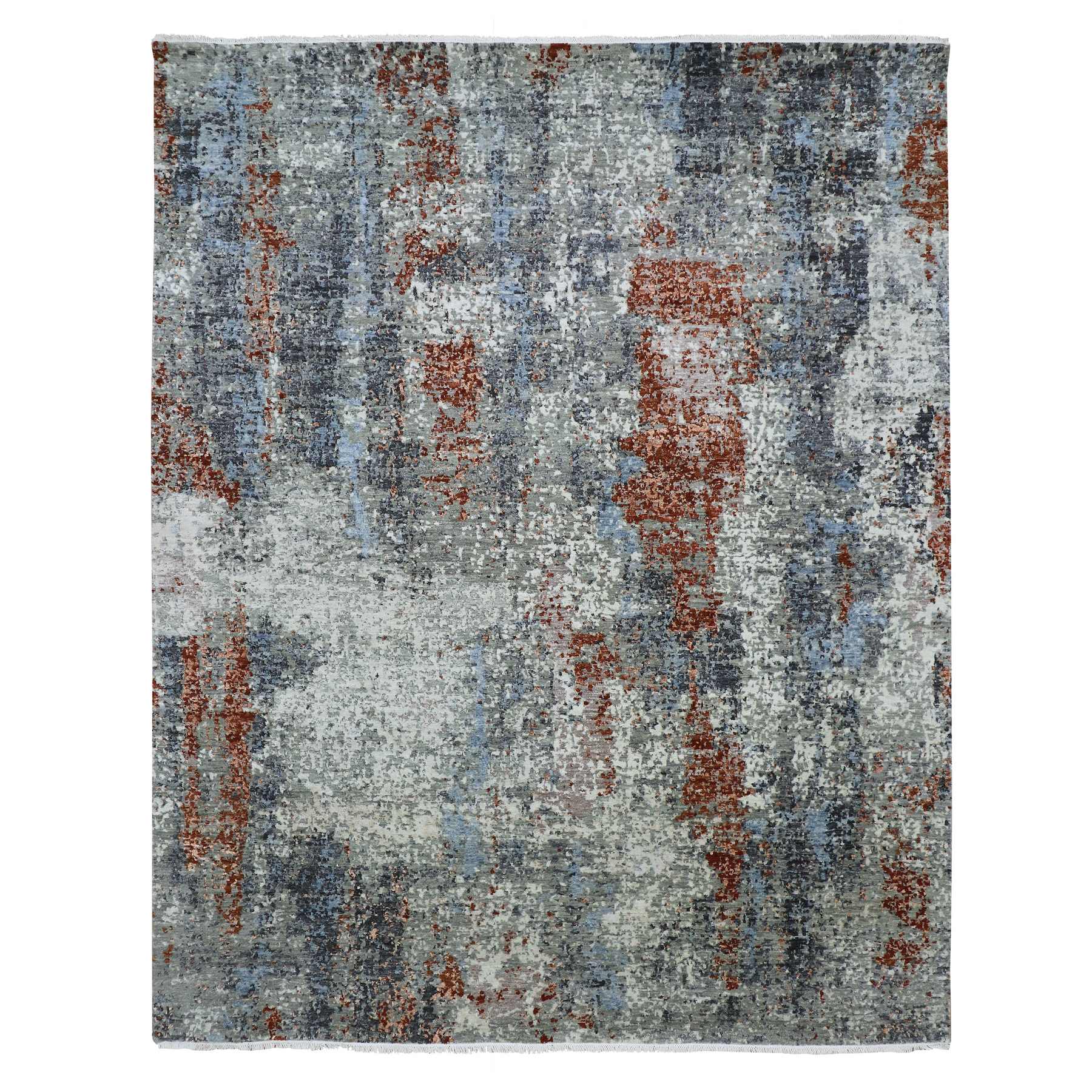 Navajo White, Hand Knotted Abstract Design, Soft and Vibrant Wool, Denser Weave, Oriental Rug 